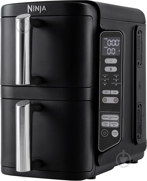 ВИТРИНА! Мультипечь NINJA Double Stack Air fryer double basket vertical 7.6l - black - фото 2
