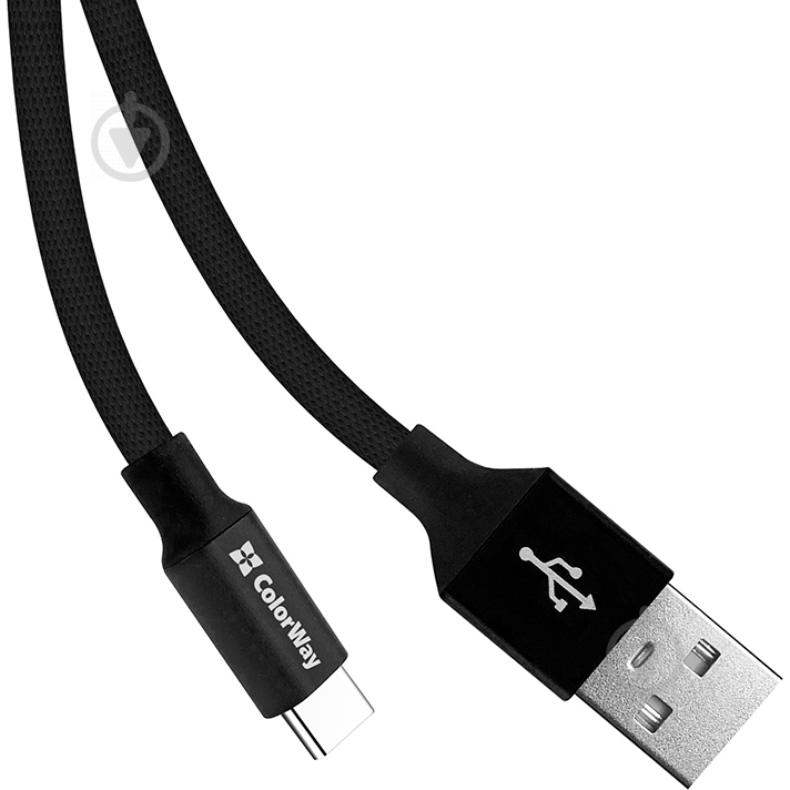 Кабель ColorWay USB - Type -C 2.4 А 0,25 м чорний (CW-CBUC048-BK) - фото 4