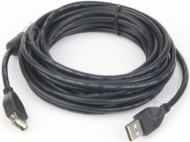 Подовжувач Cablexpert 4,5 м чорний (CCF-USB2-AMAF-15) - фото 1