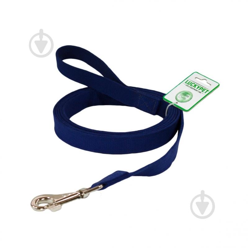 Повідець для собак Lucky Pet шитий брезент 25/200 синій - фото 1