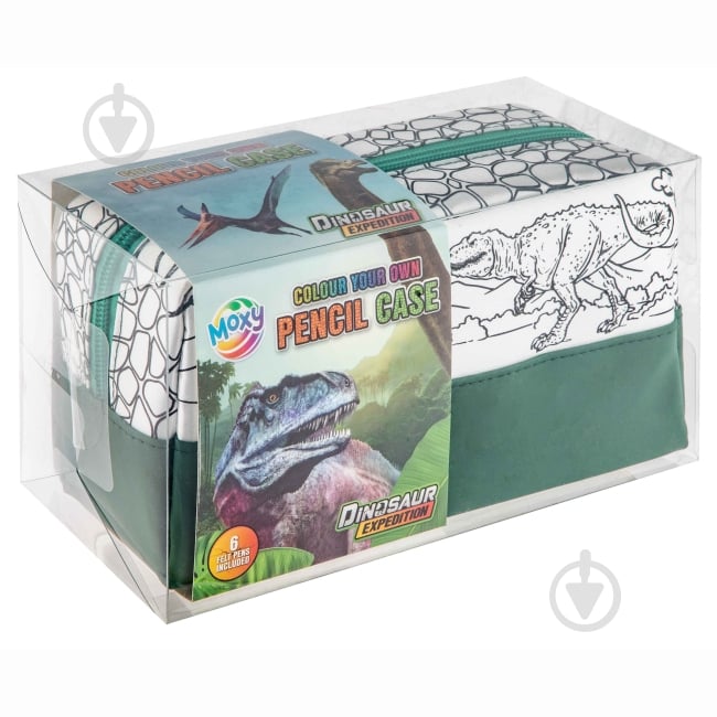Пенал-розмальовка MOXY Dinosaur Expedition з фломастерами 990194 - фото 1