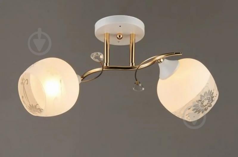 Люстра стельова Focus Light 2x60 Вт E27 білий із золотим 1639/2 - фото 1