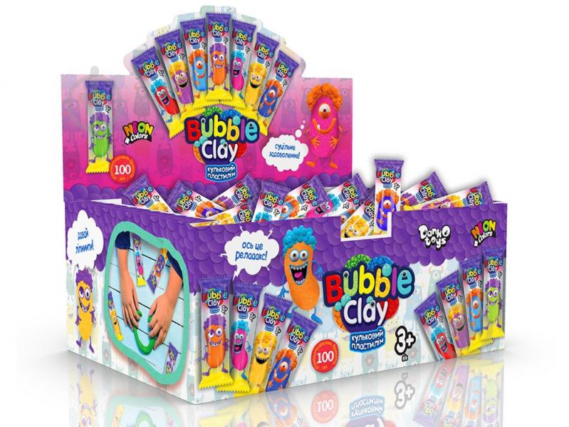 Пластилін кульковий Danko Toys BUBBLE CLAY в брикетах укр. (100) - фото 1