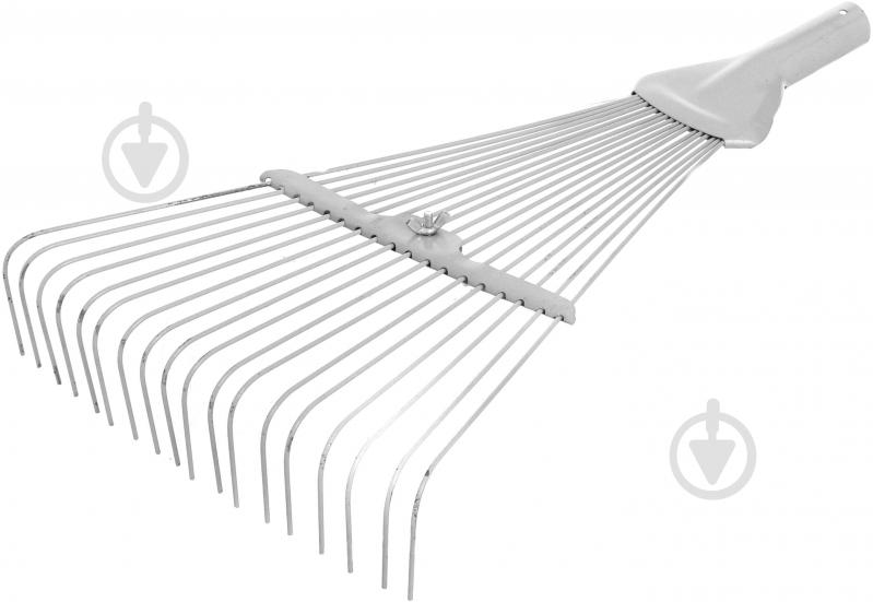 Грабли раздвижные крашенные красные без черенка Лев 18 зубов - фото 1