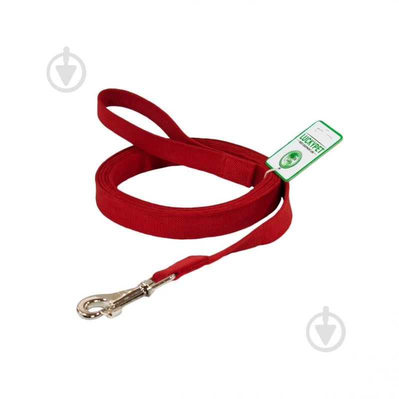 Поводок для собак Lucky Pet шитый брезент 25/300 красный - фото 1 Поводок для собак Lucky Pet шитый брезент 25/300 красный - фото 1