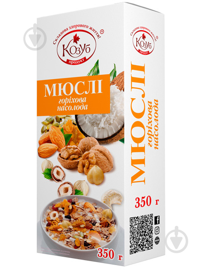 Хлопья Козуб Мюсли «Ореховое наслаждение» в коробке 450 г 4820094533316 450 г - фото 1