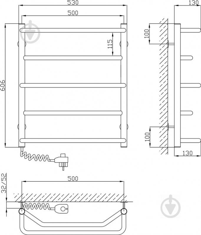 Рушникосушарка електрична KOSSER Мікс 600х500/5 ДМ03ER - фото 3