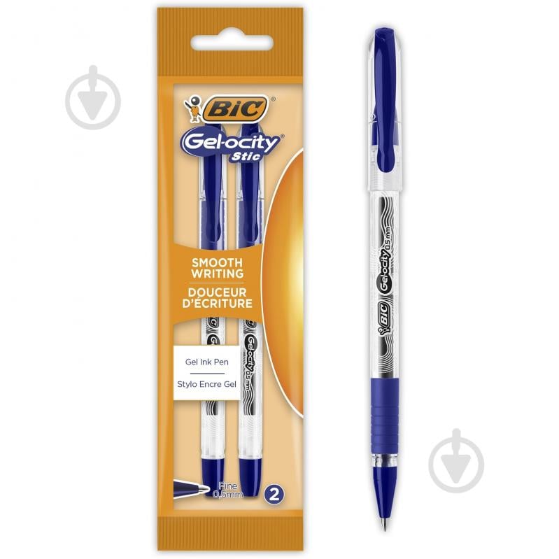 Набір ручок гелевих BIC Gelocity Stic синя 2 шт. - фото 1