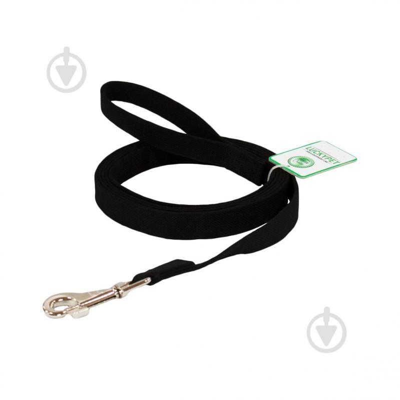 Повідець для собак Lucky Pet шитий брезент 25/500 чорний - фото 1