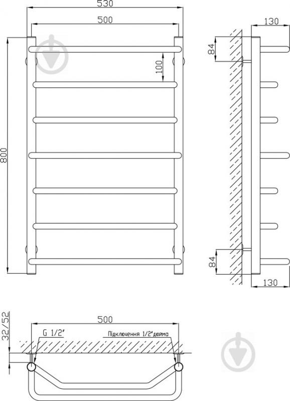 Рушникосушарка KOSSER Мікс 800х530/7 ДМ07 - фото 3