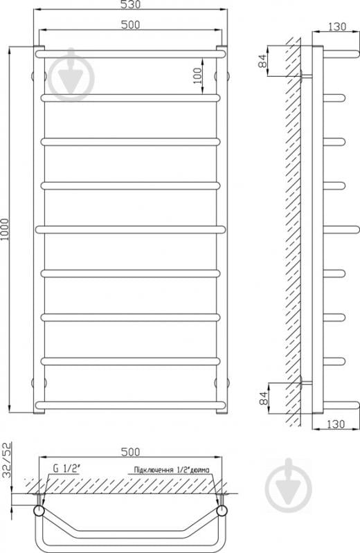 Рушникосушарка KOSSER Мікс 1000х530/9 ДМ09 - фото 3