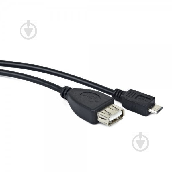 Кабель Maxxter 0,15 м чорний (U-AFM-OTG) OTG USB2.0, AF-MicroUSB - фото 1