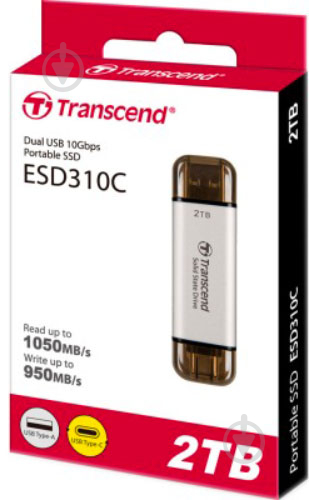 SSD-накопичувач Transcend ESD310S 2000GB USB 3.2/USB Type-C 3D TLC (TS2TESD310S) - фото 3