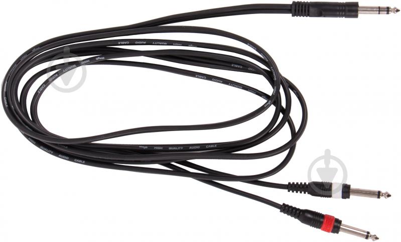 Кабель STAGG 6,3 мм – 2x6,3 мм 3 м чорний (SYC3/PS2P E) - фото 1