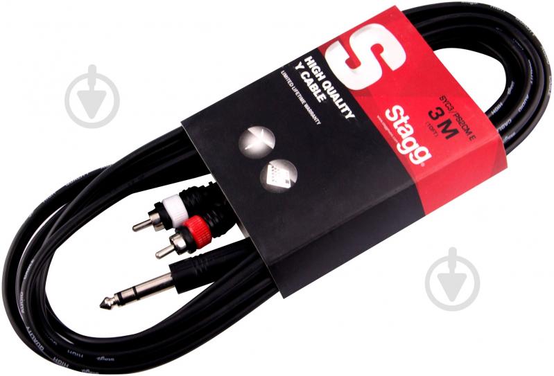 Кабель STAGG 6,3 мм – 2xRCA 3 м черный (SYC3/PS2CM E) - фото 1