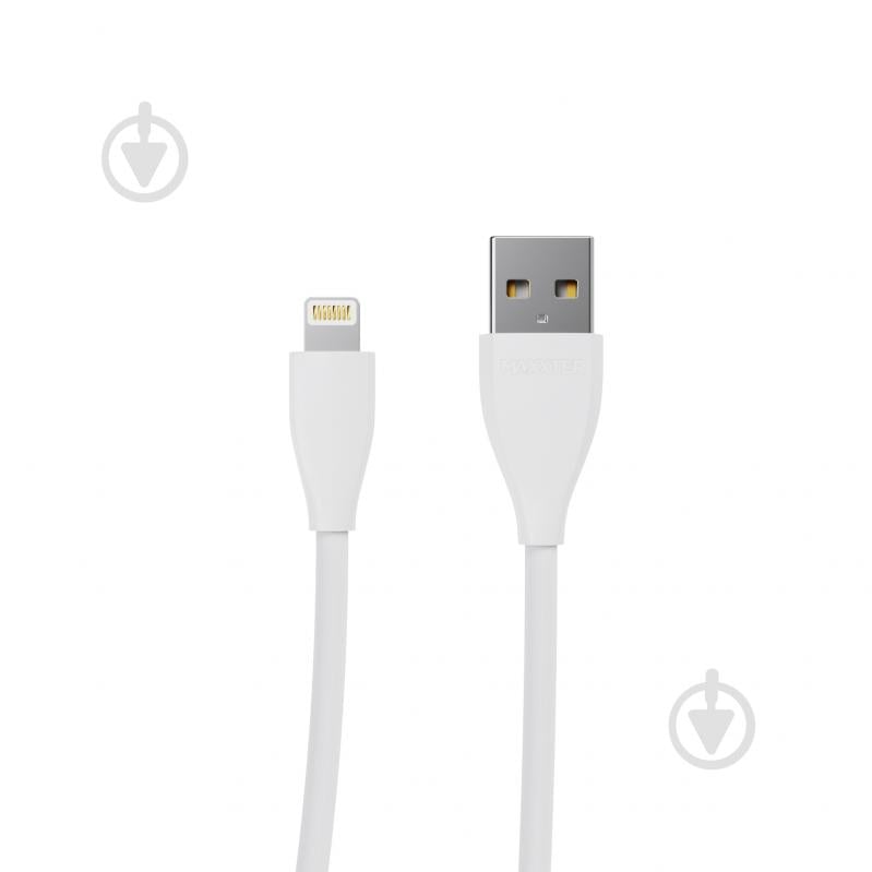 Кабель Maxxter 1 м белый (UB-L-USB-01W) USB 2.0 А-папа/Lightning - фото 1 Кабель Maxxter 1 м белый (UB-L-USB-01W) USB 2.0 А-папа/Lightning - фото 1