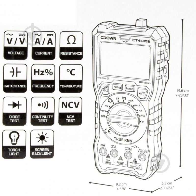 Мультиметр Crown CT44052 - фото 8