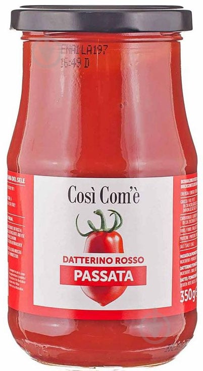 Томатный соус Cosi' Com'e' Пассата из томатов Чери Даттерино красных 350 г - фото 1 Томатный соус Cosi' Com'e' Пассата из томатов Чери Даттерино красных 350 г - фото 1