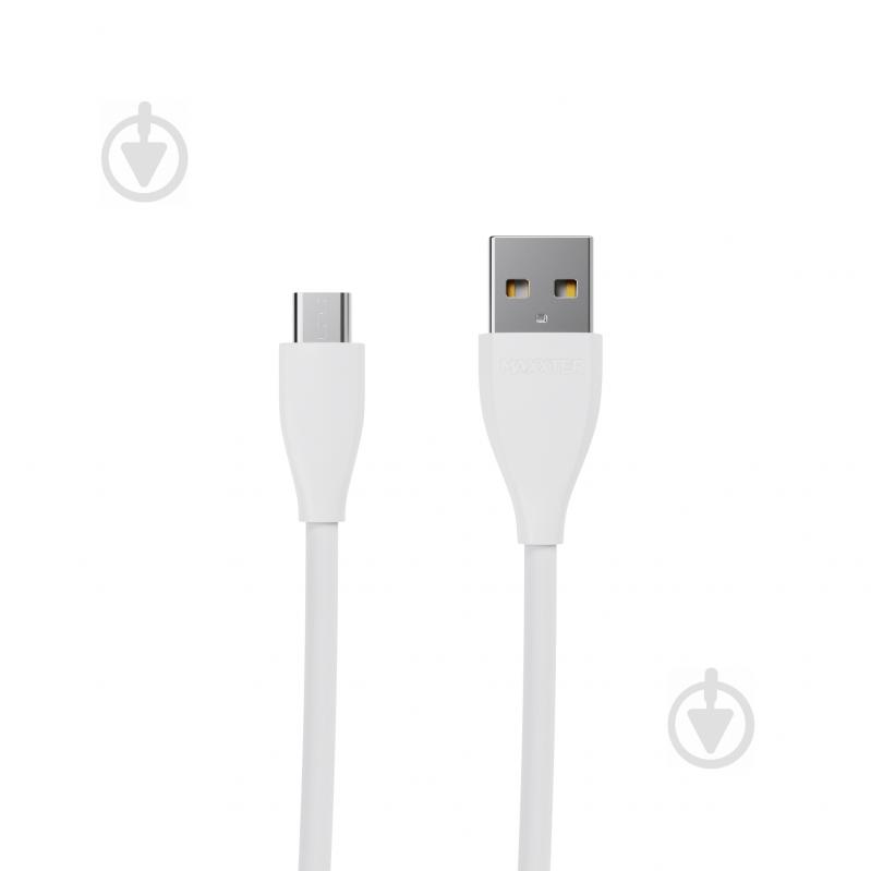 Кабель Maxxter USB – microUSB 1 м білий (UB-M-USB-01W) USB 2.0 A-папа/Micro B-папа - фото 1