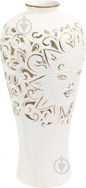 Ваза керамическая белая Сакура 43 см - фото 2