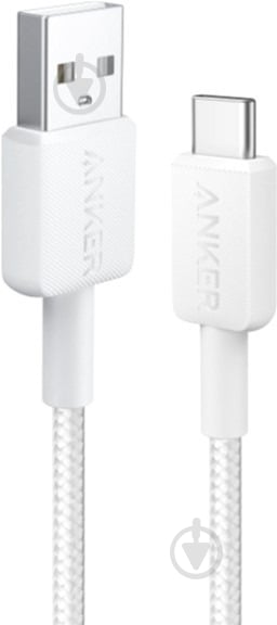 Кабель Anker 322 USB-A to USB-C Nylon 0,9 м white (A81H5H21) - фото 1