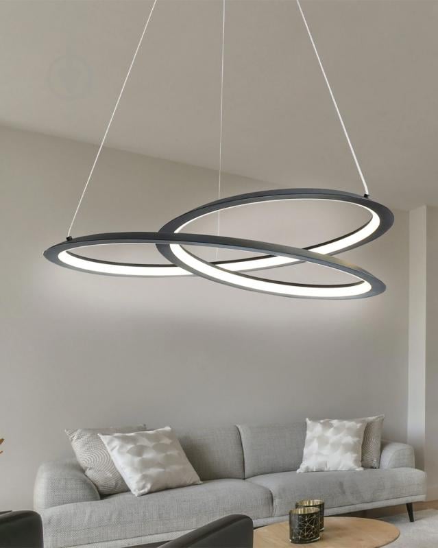 Люстра подвесная Goldlux Tango 44 Вт LED-модуль черный 331106 - фото 2