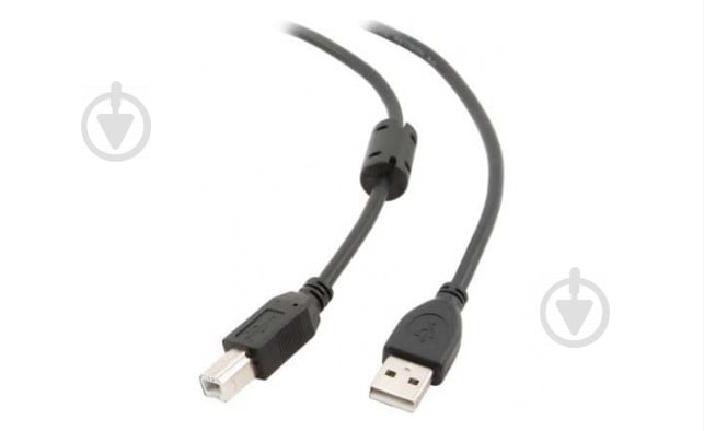 Кабель Maxxter 1,8 м чорний (UF-AMBM-6) USB2.0 AM/BM ферітовий фільтр - фото 1