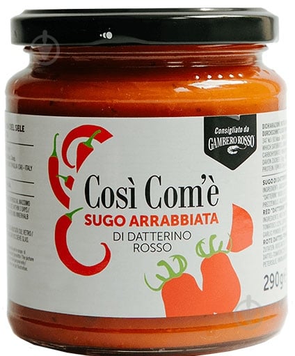 Соус Cosi' Com'e' з червоних томатів Чері Даттеріно з гострим перцем 290 г - фото 1