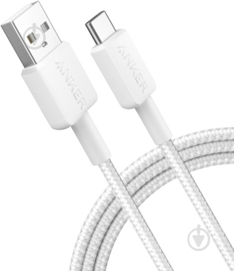 Кабель Anker 322 USB-A to USB-C Nylon 1,8 м white (A81H6H21) - фото 2