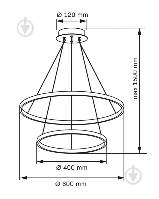 Люстра подвесная Goldlux Lea 35 Вт LED-модуль черный 329172 - фото 8 Люстра подвесная Goldlux Lea 35 Вт LED-модуль черный 329172 - фото 8