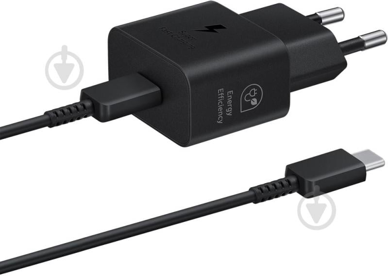 Сетевое зарядное устройство Samsung 25W Travel Adapter + Type-C cable Black/EP-T2510XBEGEU - фото 1