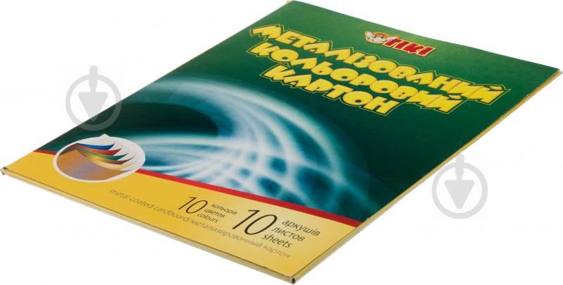 Картон цветной металлизированный А4 10 л. 10 цветов 50911-ТК Тікі - фото 2