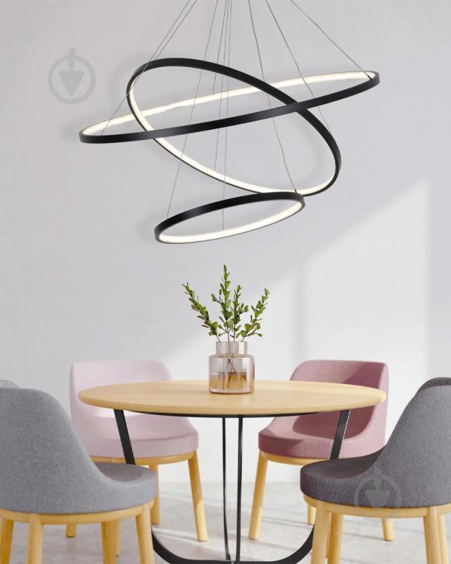 Люстра підвісна Goldlux Lea 60 Вт LED-модуль чорний 330024 - фото 6