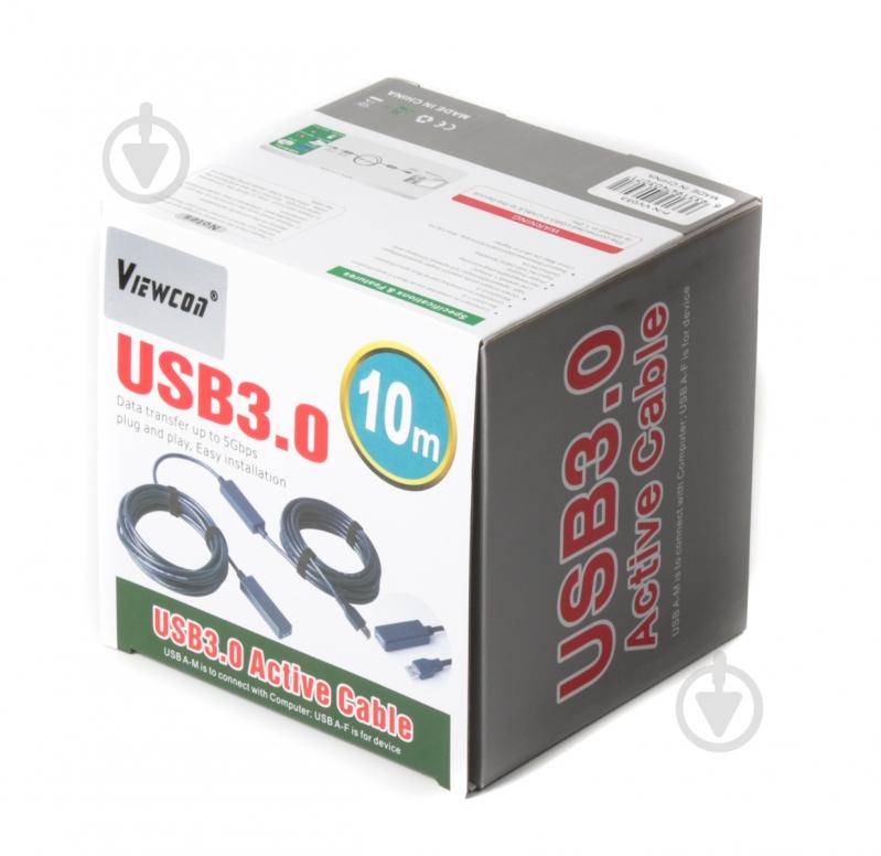 Подовжувач Viewcon 10 м чорний (VV053-10M) активний USB3.0 AM/AF - фото 2