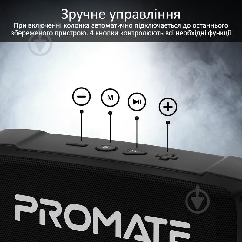 Портативная колонка Promate OutBeat 2.0 black (outbeat.black) - фото 5