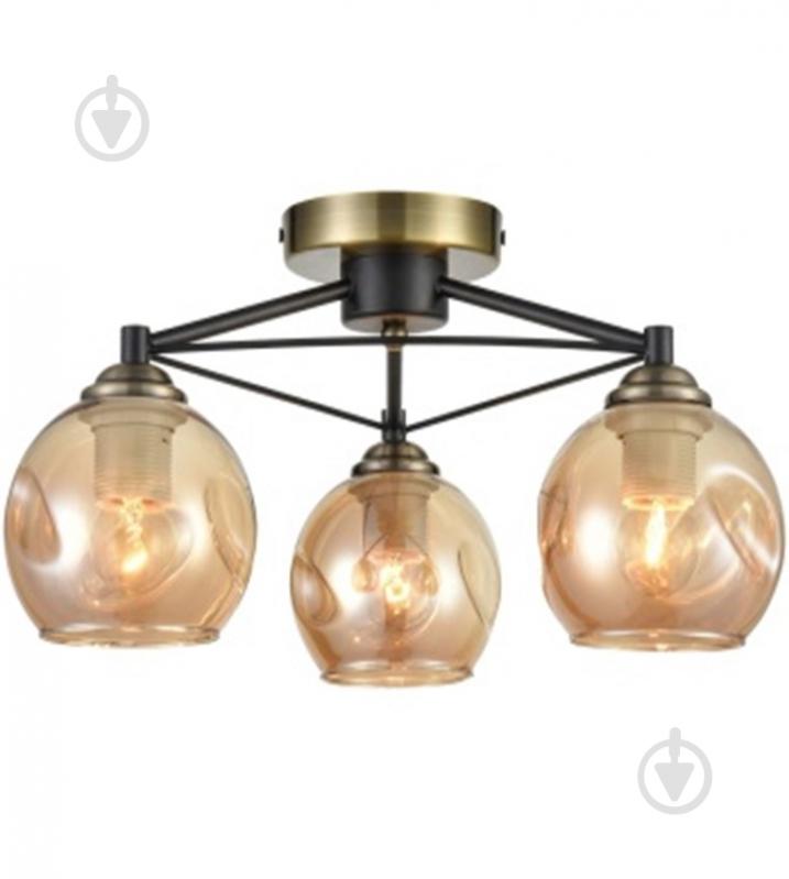 Люстра потолочная Focus Light 3x60 Вт E27 черный с золотым 3321/3 - фото 1