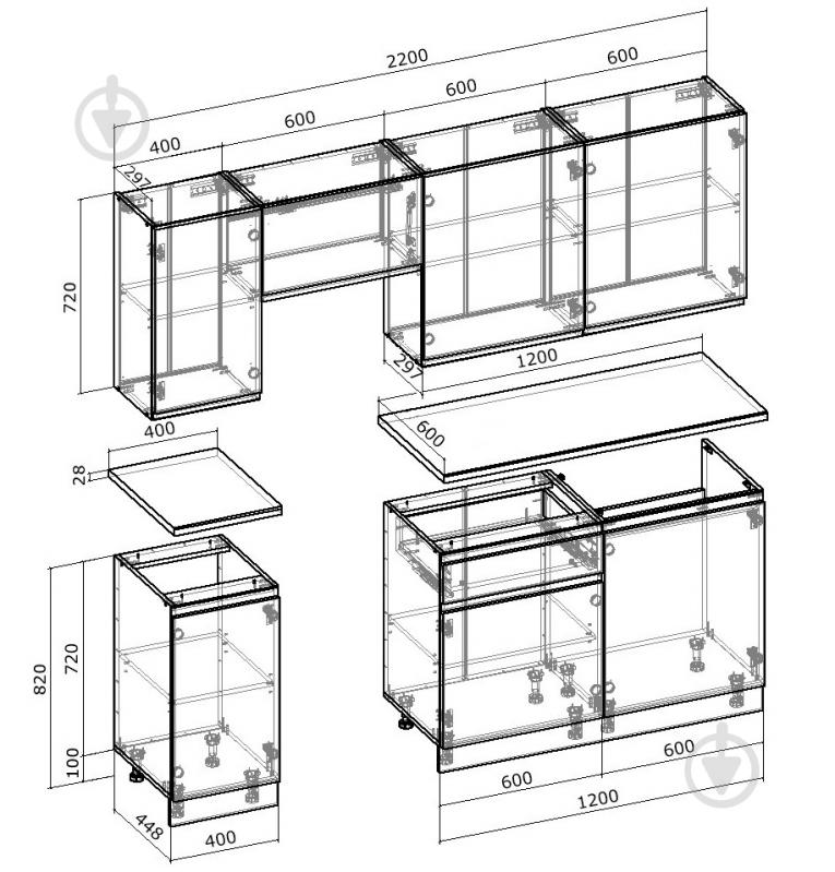 Кухня Кристал Грейд МДФ 2,2 м - фото 3 Кухня Кристал Грейд МДФ 2,2 м - фото 3