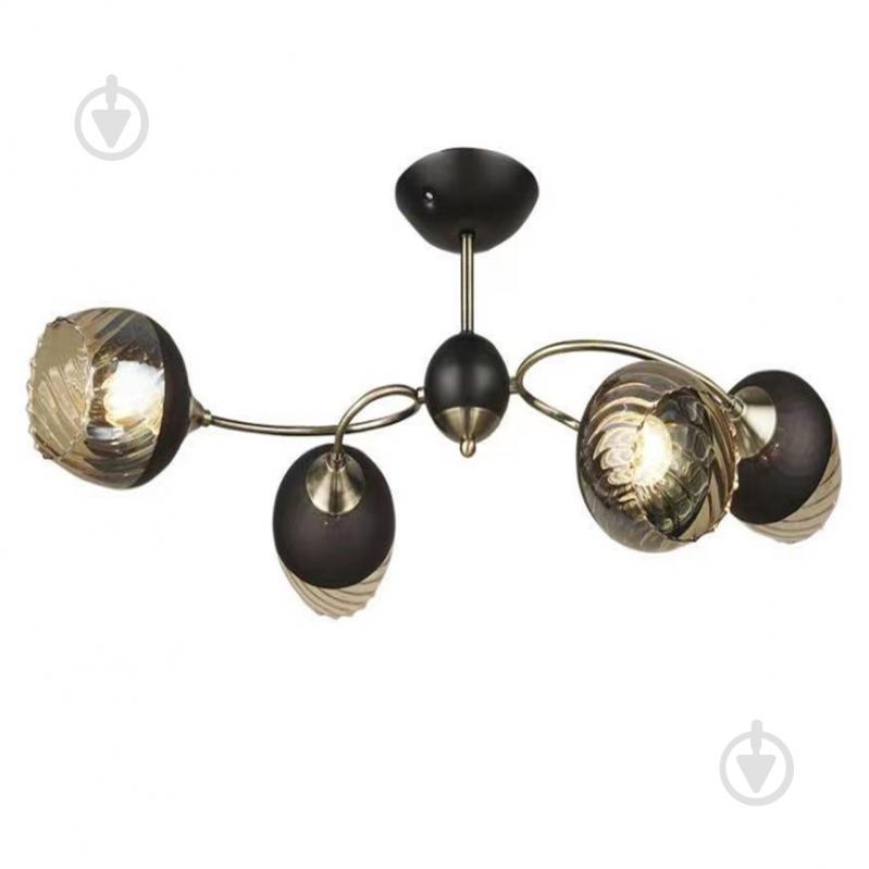 Люстра потолочная Focus Light 4xЕ27 черный с золотым 3390/4 - фото 1 Люстра потолочная Focus Light 4xЕ27 черный с золотым 3390/4 - фото 1