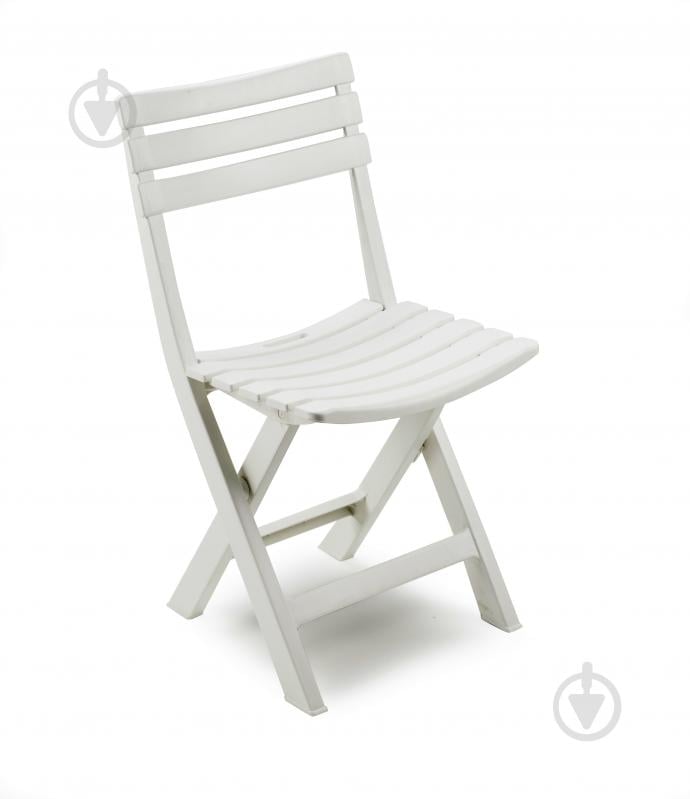 Стілець пластиковий ProGarden BIRKI розкладний білий 78x41x46 см білий гладкий - фото 1