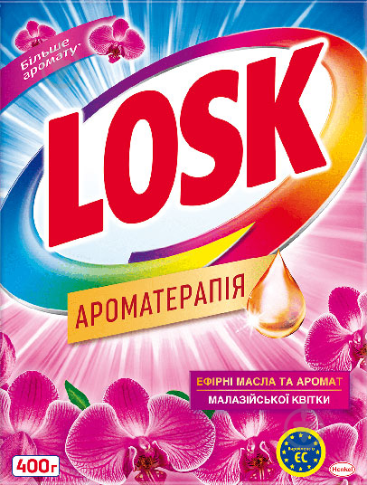 Стиральный порошок для машинной и ручной стирки Losk Ароматерапия Эфирные масла и Малазийский цветок 0,4 кг - фото 1