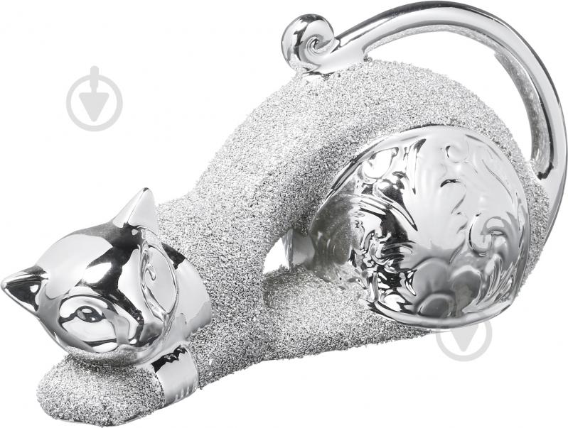 Статуэтка кошка HY10P3044S 10х19 см серебряный - фото 2