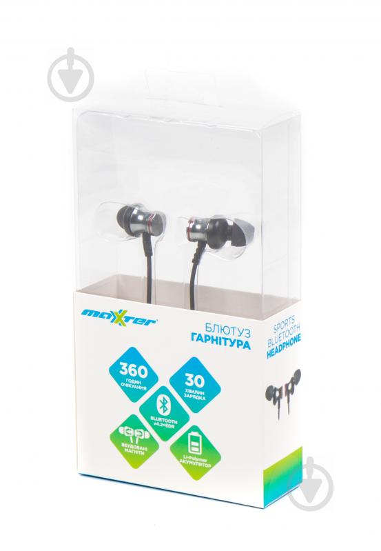 Bluetooth-гарнітура Maxxter BPM-101 black - фото 5