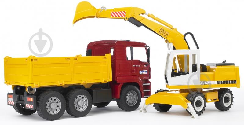 Машинка Bruder Самосвал-грузовик МАN и экскаватор Liebherr 1:16 02751 - фото 1