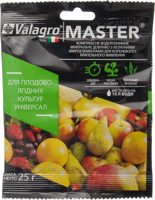 Добриво мінеральне Valagro Master для плодово-ягідних культур 25 г - фото 1