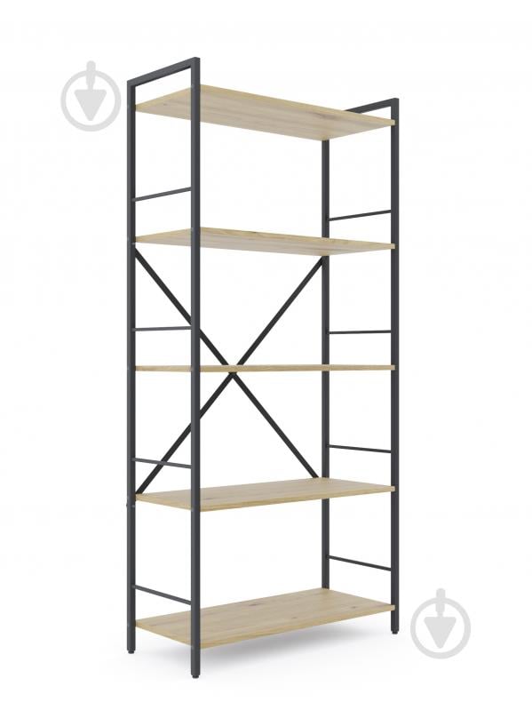 Стелаж металевий 1700x800x350 мм Меткас антрацит/дуб артізан ЛДСП полиці 5 шт. фарбований - фото 2 Стелаж металевий 1700x800x350 мм Меткас антрацит/дуб артізан ЛДСП полиці 5 шт. фарбований - фото 2