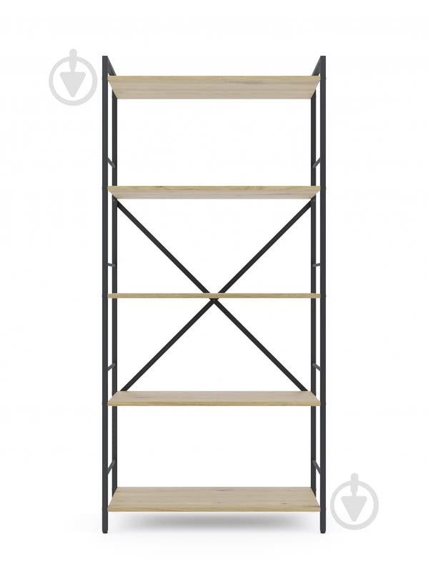 Стелаж металевий 1700x800x350 мм Меткас антрацит/дуб артізан ЛДСП полиці 5 шт. фарбований - фото 1 Стелаж металевий 1700x800x350 мм Меткас антрацит/дуб артізан ЛДСП полиці 5 шт. фарбований - фото 1
