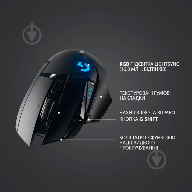 Мышка Logitech G502 Lightspeed Wireless Gaming Mouse - фото 6