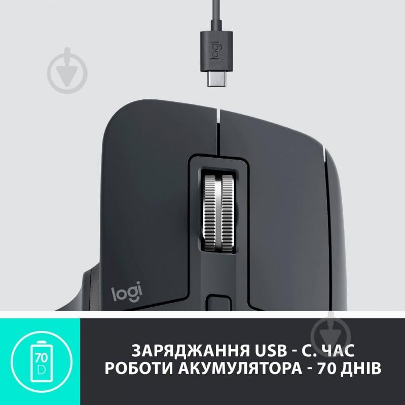 Миша Logitech MX Master 3 Advanced Wireless Mouse graphite (910-005694) - фото 8