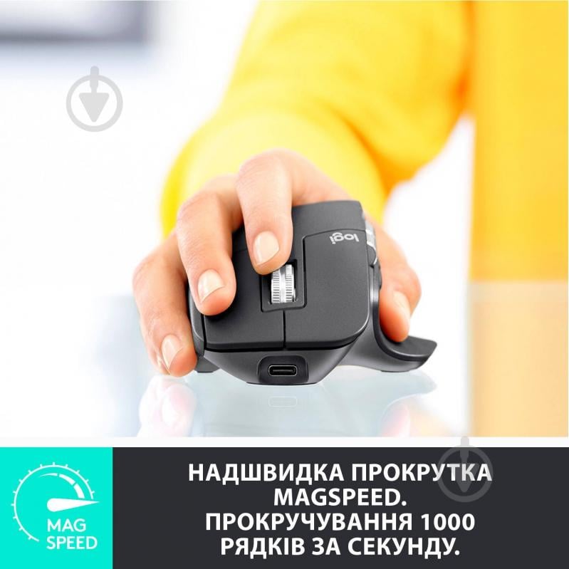 Миша Logitech MX Master 3 Advanced Wireless Mouse graphite (910-005694) - фото 2