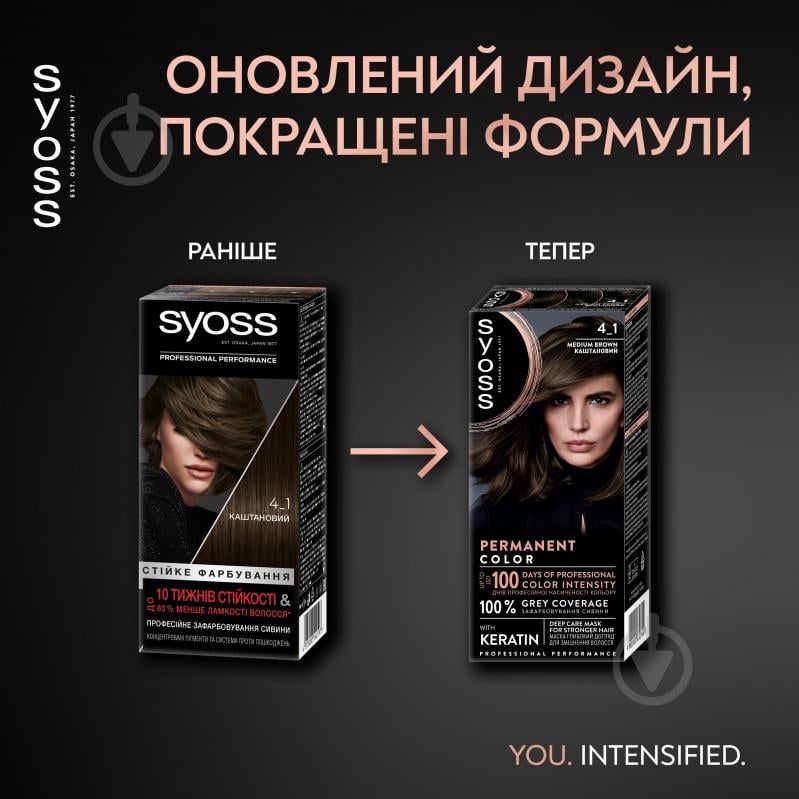 Крем-краска для волос SYOSS Permanent Coloration 4-1 каштановый 115 мл - фото 9 Крем-краска для волос SYOSS Permanent Coloration 4-1 каштановый 115 мл - фото 9